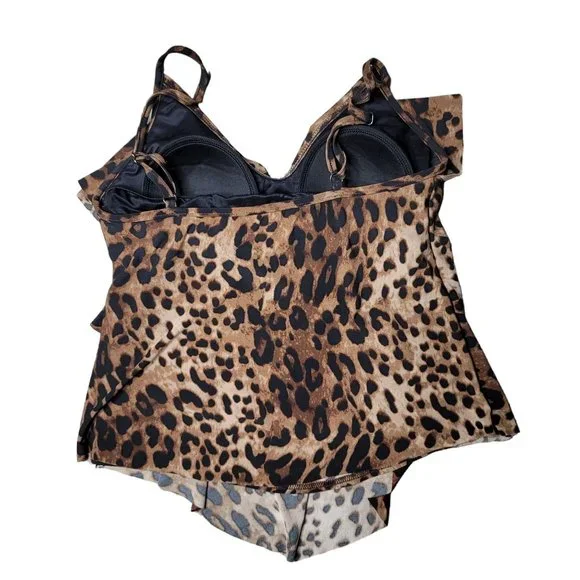 Magicsuit Rita Tierer Tankini Top in Cheetah/Leopard Print see measurements - Picture 5 of 8